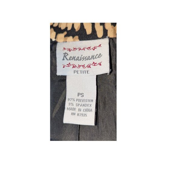 ✨Renaissance Petite Abstract Print Zip Jacket PS Brown Black Preowned - Picture 4 of 6